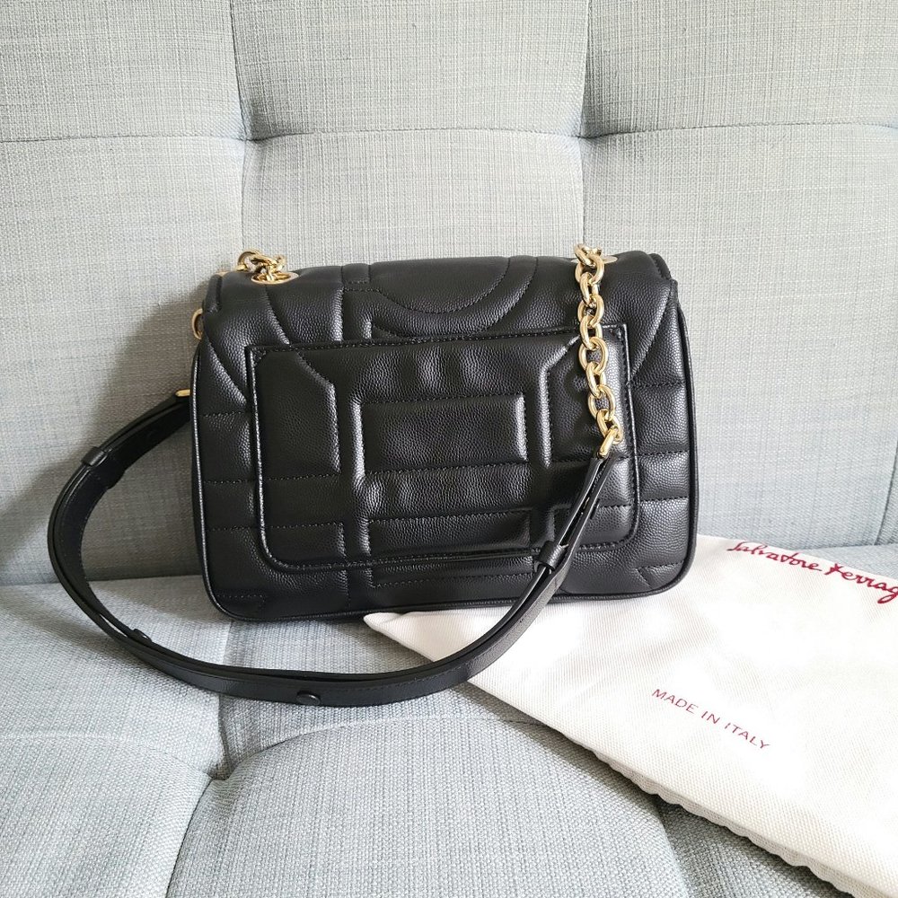 Salvatore Ferragamo Gancini Quilted Leather Shoulder Bag - Picture 2 of 5